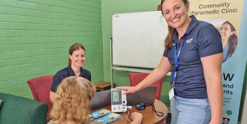 ommunity Paramedics Lauren Rudd and Alicia Turnbull undertake a health assessment as part of Gateway Health’s CP@Clinic.